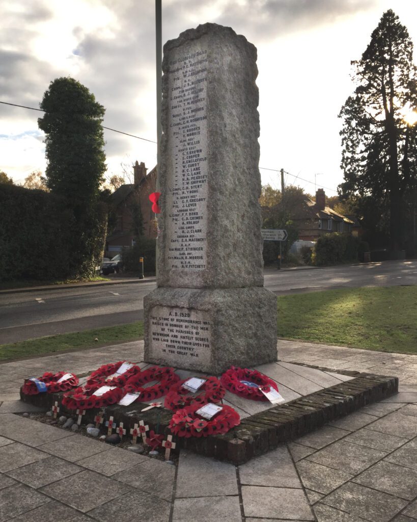 Poppies on the war memorial Nov 2020