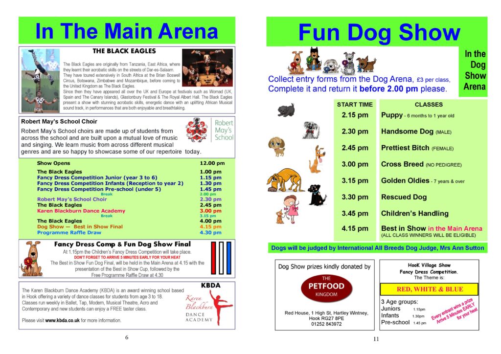 Dog Show Time table