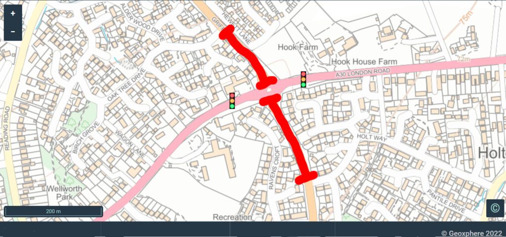 map of the roads being closed